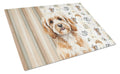 Cavapoo Coffee Bar Cutting Board Tempered Glass Kitchen Cutting Surface, Heat Resistant Chopping, Non-Slip Feet, Food Prep & Serving