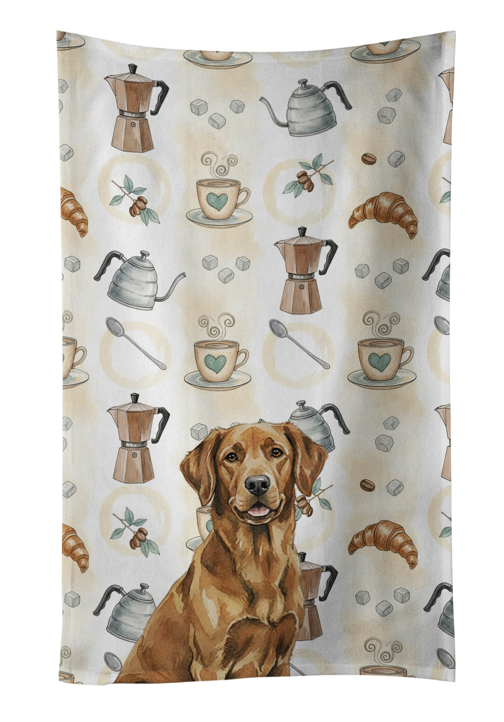 Chesapeake Bay Retriever Coffee Bar Kitchen Towel Velour Plush Front and Cotton Loop Back Machine Washable