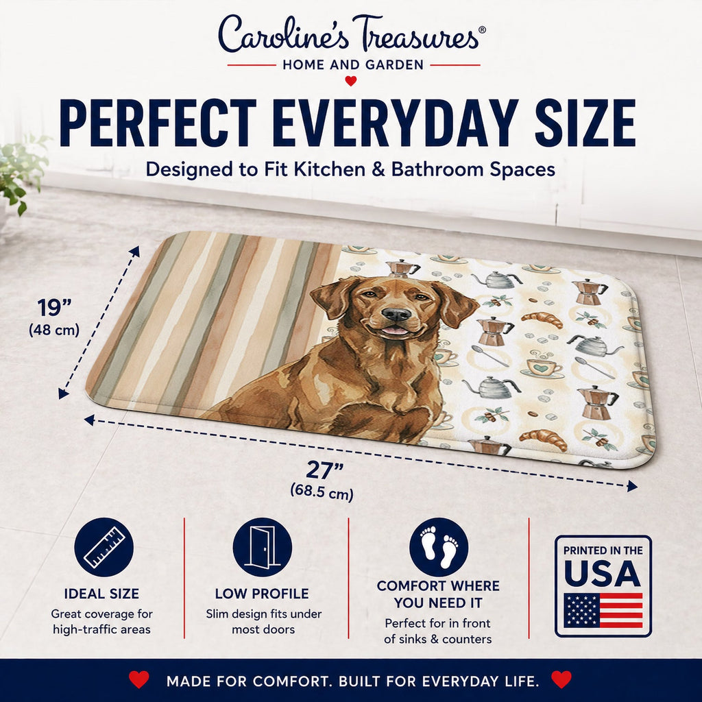 Chesapeake Bay Retriever Coffee Bar Memory Foam Kitchen Mat Machine Washable Anti-Fatigue Cushion Comfort Bath or Kitchen Rug