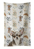 Chihuahua Coffee Bar Kitchen Towel Velour Plush Front and Cotton Loop Back Machine Washable