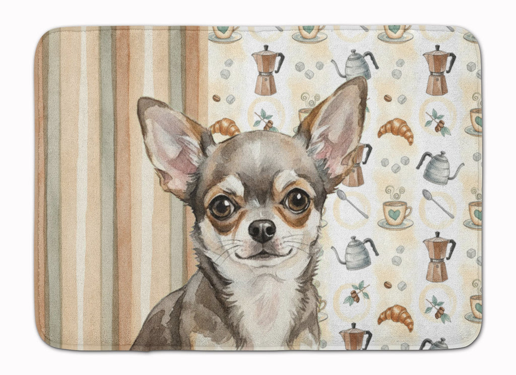 Chihuahua Coffee Bar Memory Foam Kitchen Mat Machine Washable Anti-Fatigue Cushion Comfort Bath or Kitchen Rug