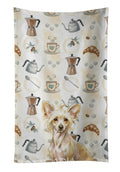 Hairless Palomino Chinese Crested Coffee Bar Kitchen Towel Velour Plush Front and Cotton Loop Back Machine Washable