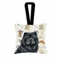 Black Chow Chow Coffee Bar Hanging Square Fabric Ornament 3.5 � 3.5 Decorative Door-Knob & Tree Hanger, Soft Fabric