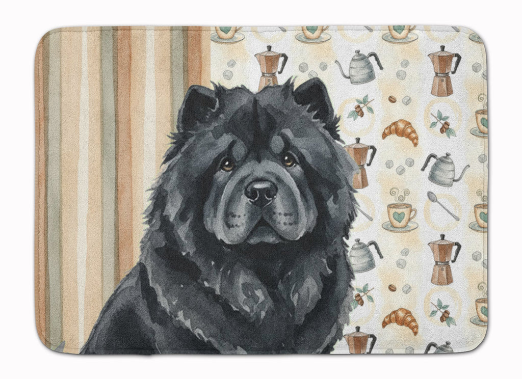 Black Chow Chow Coffee Bar Memory Foam Kitchen Mat Machine Washable Anti-Fatigue Cushion Comfort Bath or Kitchen Rug
