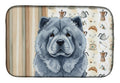 Blue Chow Chow Coffee Bar Dish Drying Mat Absorbent Dish Drying Mat Pad for Kitchen Counter Dish Drainer Mat for Countertop, 14 x 21", Multicolor