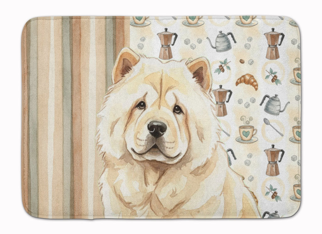 Cream Chow Chow Coffee Bar Memory Foam Kitchen Mat Machine Washable Anti-Fatigue Cushion Comfort Bath or Kitchen Rug