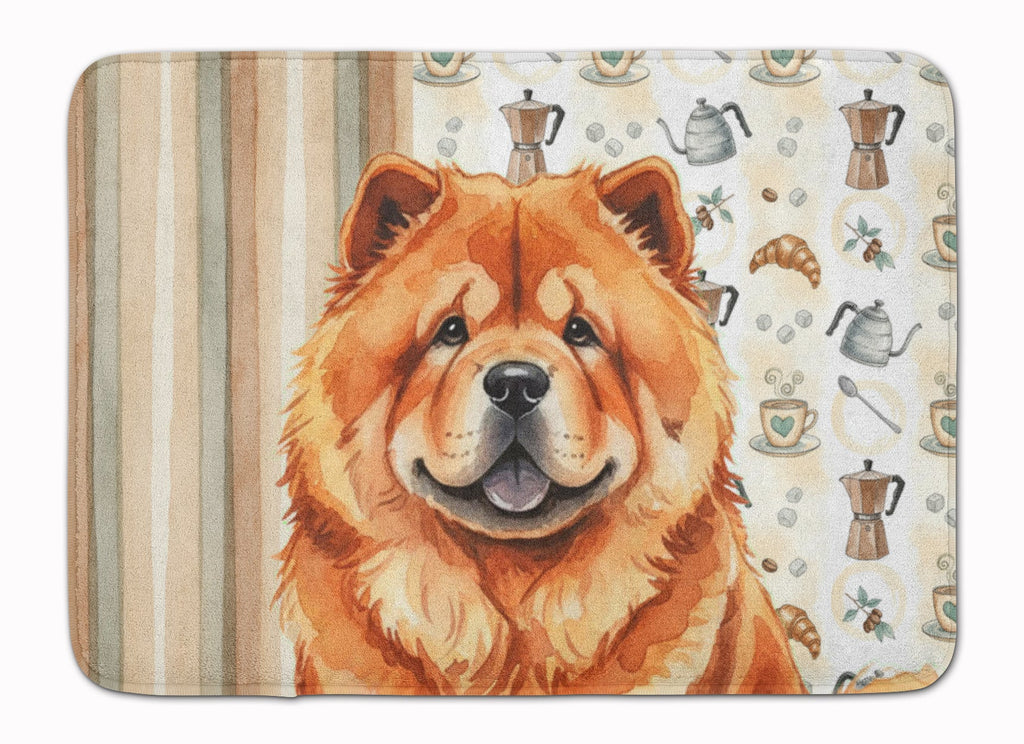 Red Chow Chow Coffee Bar Memory Foam Kitchen Mat Machine Washable Anti-Fatigue Cushion Comfort Bath or Kitchen Rug