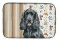 Black Cocker Spaniel Coffee Bar Dish Drying Mat Absorbent Dish Drying Mat Pad for Kitchen Counter Dish Drainer Mat for Countertop, 14 x 21", Multicolor
