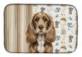 Chocolate Cocker Spaniel Coffee Bar Dish Drying Mat Absorbent Dish Drying Mat Pad for Kitchen Counter Dish Drainer Mat for Countertop, 14 x 21", Multicolor