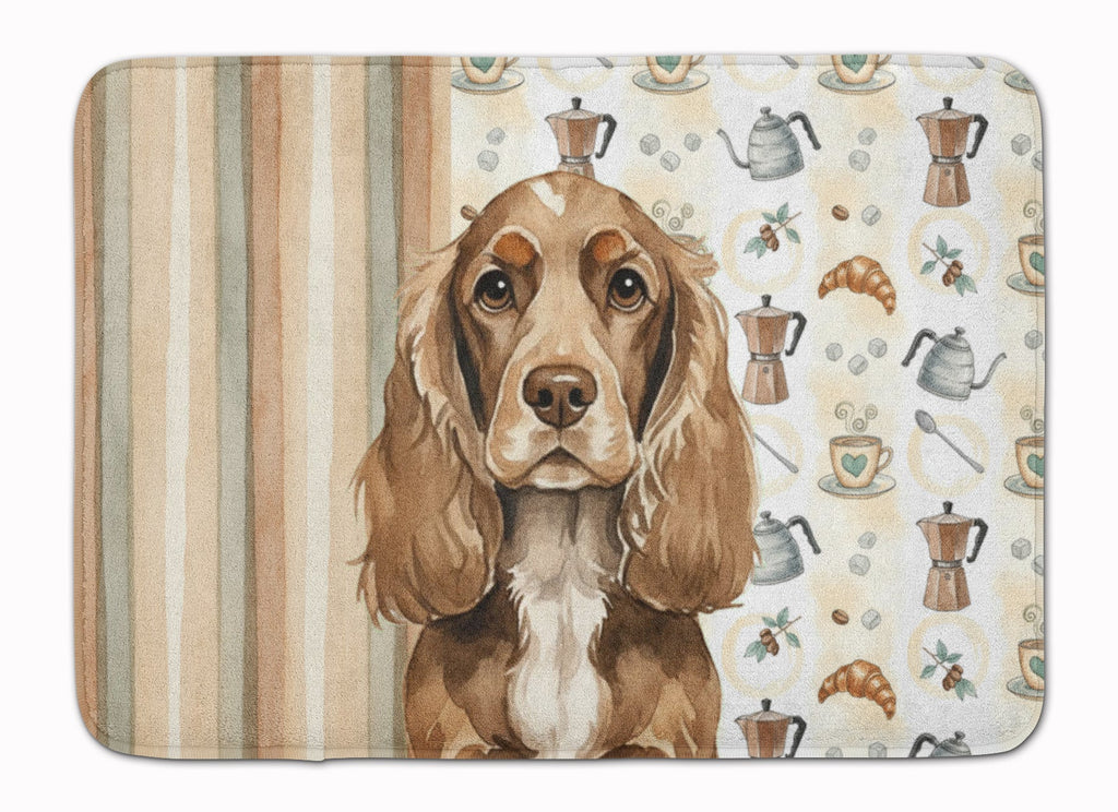 Chocolate Cocker Spaniel Coffee Bar Memory Foam Kitchen Mat Machine Washable Anti-Fatigue Cushion Comfort Bath or Kitchen Rug