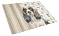 Parti Cocker Spaniel Coffee Bar Cutting Board Tempered Glass Kitchen Cutting Surface, Heat Resistant Chopping, Non-Slip Feet, Food Prep & Serving
