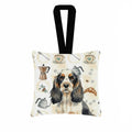 Parti Cocker Spaniel Coffee Bar Hanging Square Fabric Ornament 3.5 � 3.5 Decorative Door-Knob & Tree Hanger, Soft Fabric