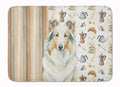 White Collie Coffee Bar Memory Foam Kitchen Mat Machine Washable Anti-Fatigue Cushion Comfort Bath or Kitchen Rug