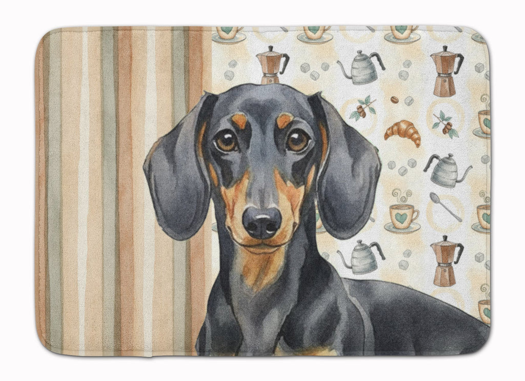 Black and Tan Dachshund Coffee Bar Memory Foam Kitchen Mat Machine Washable Anti-Fatigue Cushion Comfort Bath or Kitchen Rug