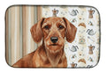 Wirehaired Red Dachshund Coffee Bar Dish Drying Mat Absorbent Dish Drying Mat Pad for Kitchen Counter Dish Drainer Mat for Countertop, 14 x 21", Multicolor