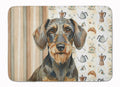 Wirehaired Wild Boar Dachshund Coffee Bar Memory Foam Kitchen Mat Machine Washable Anti-Fatigue Cushion Comfort Bath or Kitchen Rug