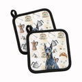 Blue Doberman Pinscher Coffee Bar Pot Holder Set of 2 Heat Resistant Quilted Hot Pads 7.5 x 7.5 Inch, Insulated Kitchen Trivets for Cooking & Baking