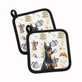 Doberman Pinscher Coffee Bar Pot Holder Set of 2 Heat Resistant Quilted Hot Pads 7.5 x 7.5 Inch, Insulated Kitchen Trivets for Cooking & Baking