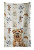 Dogue de Bordeaux Coffee Bar Kitchen Towel Velour Plush Front and Cotton Loop Back Machine Washable