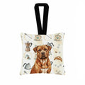 Mahogany Dogue de Bordeaux Coffee Bar Hanging Square Fabric Ornament 3.5 � 3.5 Decorative Door-Knob & Tree Hanger, Soft Fabric