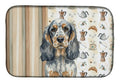 Blue Roan & Tan English Cocker Spaniel Coffee Bar Dish Drying Mat Absorbent Dish Drying Mat Pad for Kitchen Counter Dish Drainer Mat for Countertop, 14 x 21", Multicolor