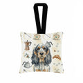 Blue Roan & Tan English Cocker Spaniel Coffee Bar Hanging Square Fabric Ornament 3.5 � 3.5 Decorative Door-Knob & Tree Hanger, Soft Fabric