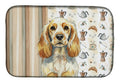 Lemon Roan English Cocker Spaniel Coffee Bar Dish Drying Mat Absorbent Dish Drying Mat Pad for Kitchen Counter Dish Drainer Mat for Countertop, 14 x 21", Multicolor