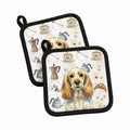 Lemon Roan English Cocker Spaniel Coffee Bar Pot Holder Set of 2 Heat Resistant Quilted Hot Pads 7.5 x 7.5 Inch, Insulated Kitchen Trivets for Cooking & Baking