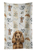 Liver English Cocker Spaniel Coffee Bar Kitchen Towel Velour Plush Front and Cotton Loop Back Machine Washable