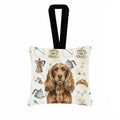 Liver English Cocker Spaniel Coffee Bar Hanging Square Fabric Ornament 3.5 � 3.5 Decorative Door-Knob & Tree Hanger, Soft Fabric