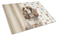 Liver Roan English Cocker Spaniel Coffee Bar Cutting Board Tempered Glass Kitchen Cutting Surface, Heat Resistant Chopping, Non-Slip Feet, Food Prep & Serving