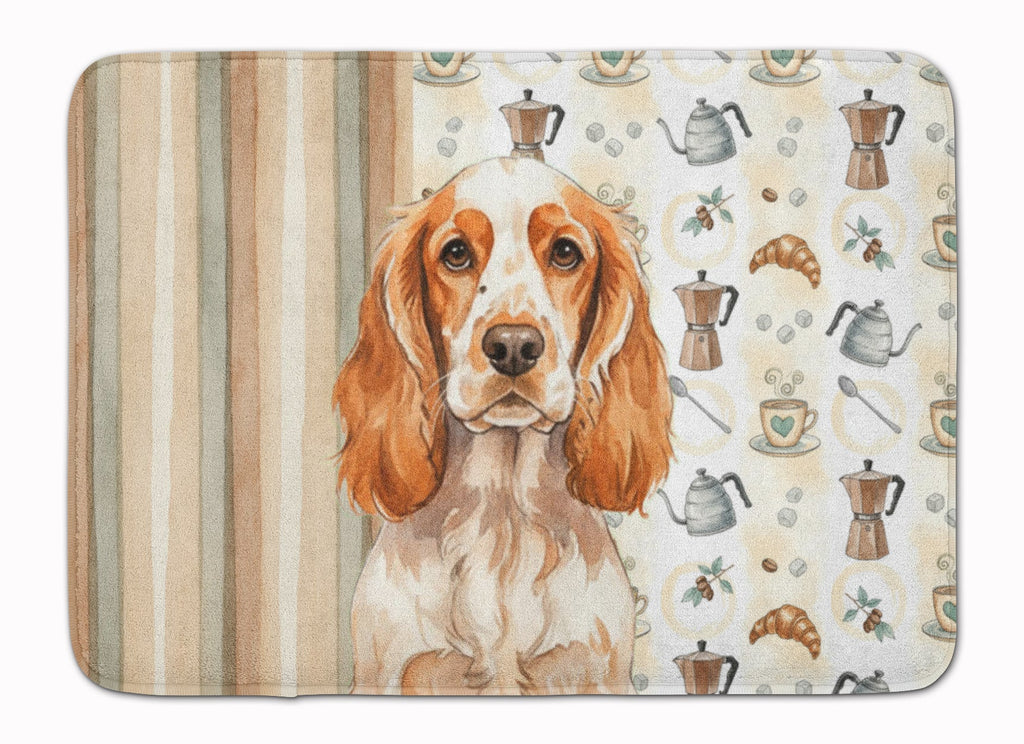 Orange Roan English Cocker Spaniel Coffee Bar Memory Foam Kitchen Mat Machine Washable Anti-Fatigue Cushion Comfort Bath or Kitchen Rug