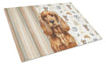 Red English Cocker Spaniel Coffee Bar Cutting Board Tempered Glass Kitchen Cutting Surface, Heat Resistant Chopping, Non-Slip Feet, Food Prep & Serving