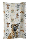 Brindle English Mastiff Coffee Bar Kitchen Towel Velour Plush Front and Cotton Loop Back Machine Washable