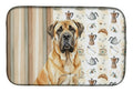 Fawn English Mastiff Coffee Bar Dish Drying Mat Absorbent Dish Drying Mat Pad for Kitchen Counter Dish Drainer Mat for Countertop, 14 x 21", Multicolor