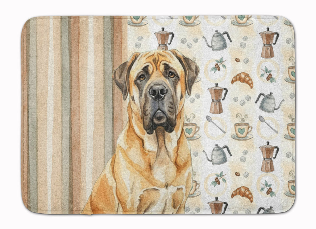 Fawn English Mastiff Coffee Bar Memory Foam Kitchen Mat Machine Washable Anti-Fatigue Cushion Comfort Bath or Kitchen Rug