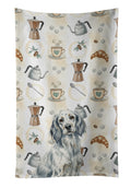 Blue Belton English Setter Coffee Bar Kitchen Towel Velour Plush Front and Cotton Loop Back Machine Washable