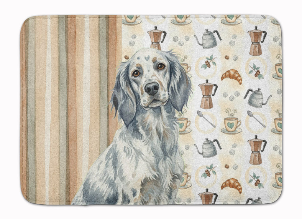 Blue Belton English Setter Coffee Bar Memory Foam Kitchen Mat Machine Washable Anti-Fatigue Cushion Comfort Bath or Kitchen Rug
