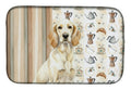 Lemon Belton English Setter Coffee Bar Dish Drying Mat Absorbent Dish Drying Mat Pad for Kitchen Counter Dish Drainer Mat for Countertop, 14 x 21", Multicolor
