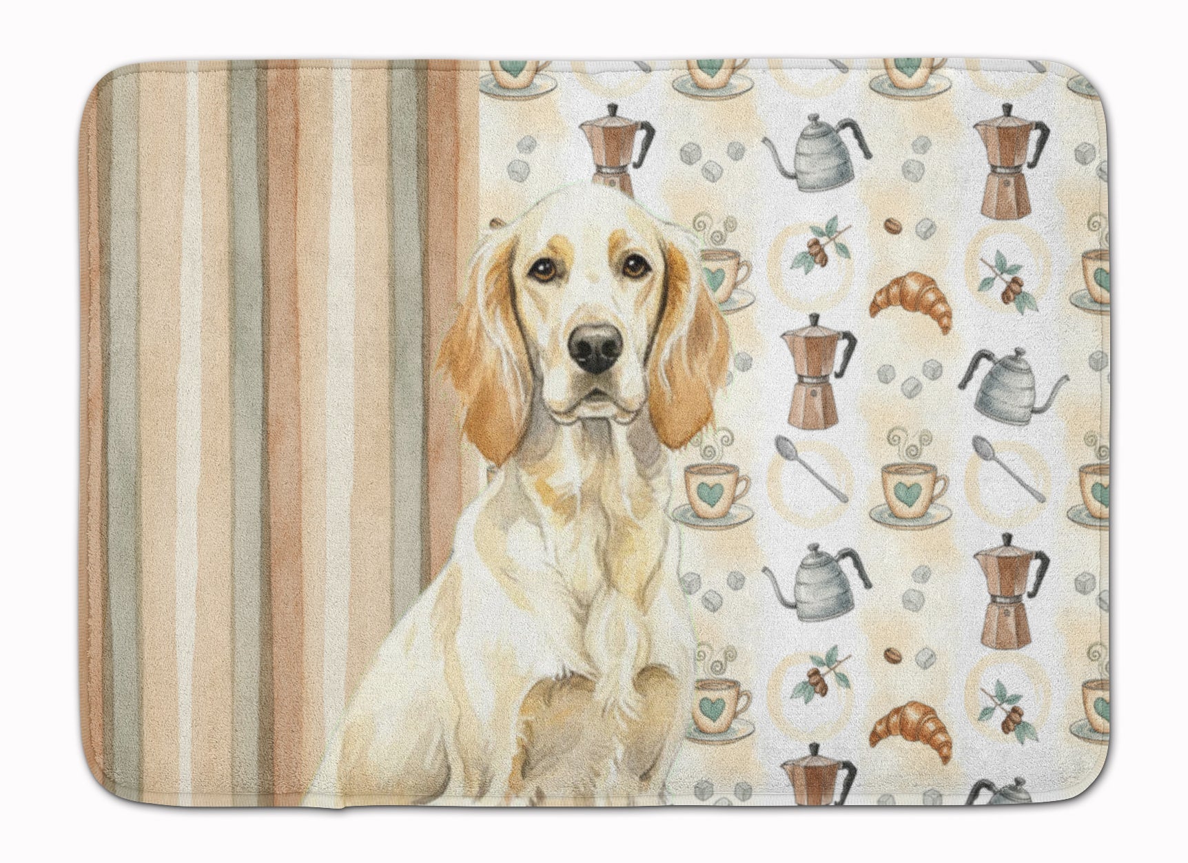Lemon Belton English Setter Coffee Bar Memory Foam Kitchen Mat Machine Washable Anti-Fatigue Cushion Comfort Bath or Kitchen Rug