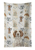 Liver Belton English Setter Coffee Bar Kitchen Towel Velour Plush Front and Cotton Loop Back Machine Washable