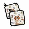 Orange Belton English Setter Coffee Bar Pot Holder Set of 2 Heat Resistant Quilted Hot Pads 7.5 x 7.5 Inch, Insulated Kitchen Trivets for Cooking & Baking