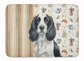 Black and White English Springer Spaniel Coffee Bar Memory Foam Kitchen Mat Machine Washable Anti-Fatigue Cushion Comfort Bath or Kitchen Rug