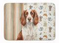 Liver and White English Springer Spaniel Coffee Bar Memory Foam Kitchen Mat Machine Washable Anti-Fatigue Cushion Comfort Bath or Kitchen Rug