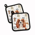Blenheim English Toy Spaniel Coffee Bar Pot Holder Set of 2 Heat Resistant Quilted Hot Pads 7.5 x 7.5 Inch, Insulated Kitchen Trivets for Cooking & Baking