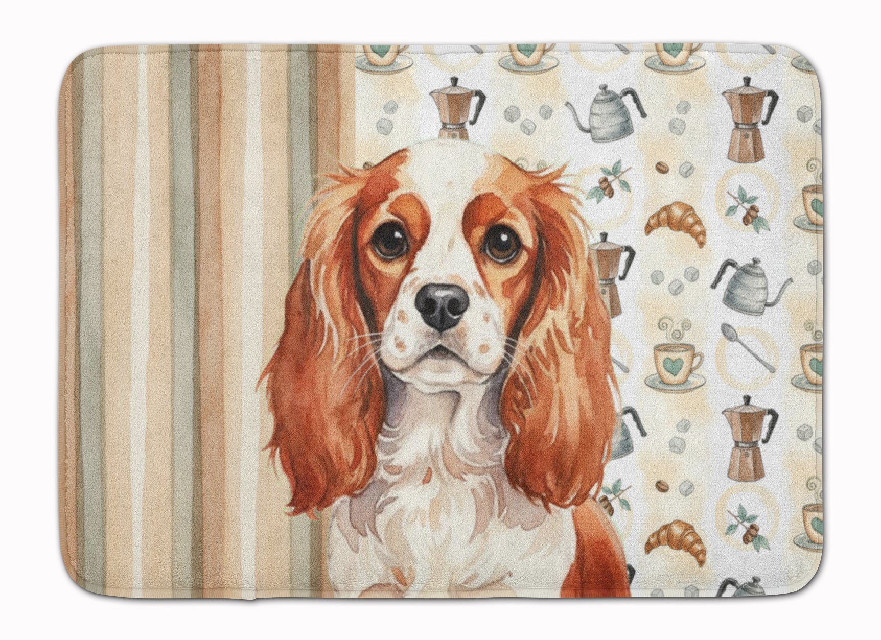 Blenheim English Toy Spaniel Coffee Bar Memory Foam Kitchen Mat Machine Washable Anti-Fatigue Cushion Comfort Bath or Kitchen Rug
