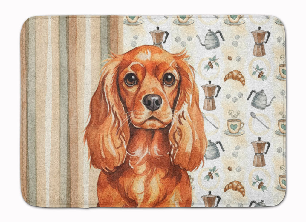 Ruby English Toy Spaniel Coffee Bar Memory Foam Kitchen Mat Machine Washable Anti-Fatigue Cushion Comfort Bath or Kitchen Rug