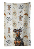 German Pinscher Coffee Bar Kitchen Towel Velour Plush Front and Cotton Loop Back Machine Washable