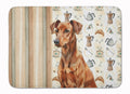 Red German Pinscher Coffee Bar Memory Foam Kitchen Mat Machine Washable Anti-Fatigue Cushion Comfort Bath or Kitchen Rug