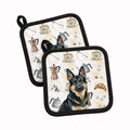 Black and Tan German Shepherd Coffee Bar Pot Holder Set of 2 Heat Resistant Quilted Hot Pads 7.5 x 7.5 Inch, Insulated Kitchen Trivets for Cooking & Baking